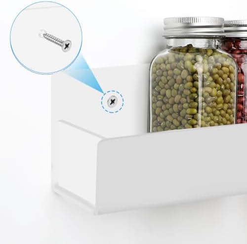 6 Inch Acrylic Spice Rack Wall Mount, 2 Pack - Image 4