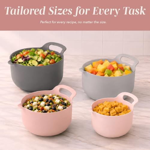 COOK WITH COLOR Nesting Plastic Mixing Bowl Set with Pour Spouts and Handles - Image 5