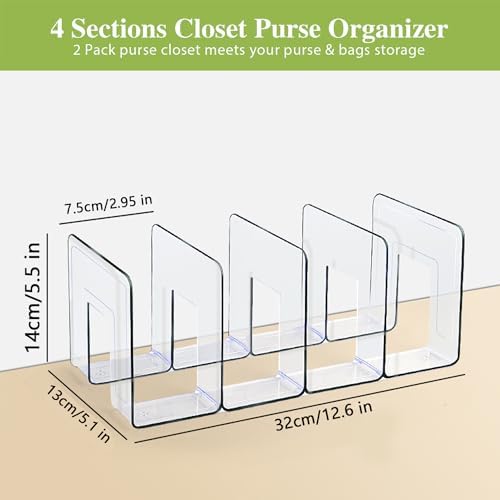 2 Pcs Purse Organizer for Closet, Acrylic Clear Purse Storage Organizers - Image 2