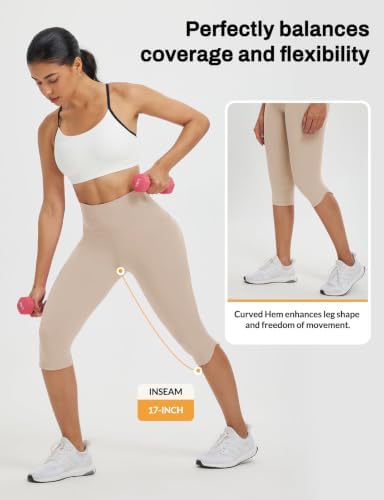 baleaf Womens 17" High Waisted Capri Leggings - Image 3