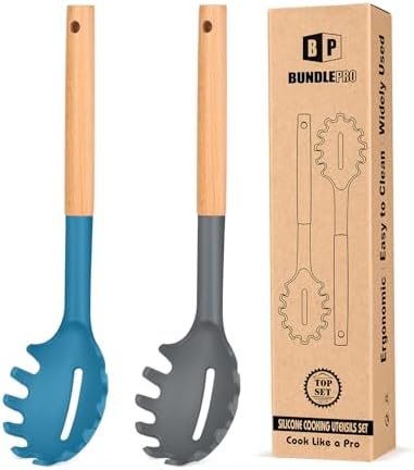 Silicone Pasta Fork, Pasta Spoon Server by BUNDLEPRO