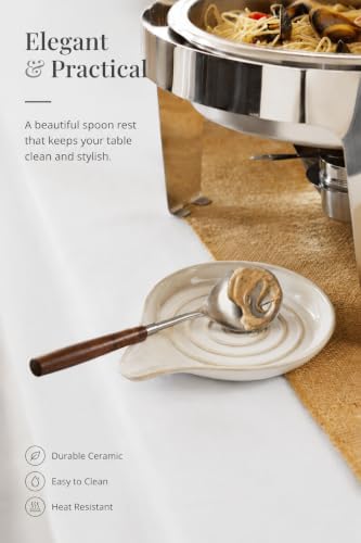 LAUCHUH Spoon Rest for Stove Top, Ceramic Spoon Holder for Kitchen Counter - Image 3