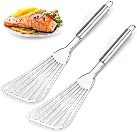 Cualork 2-Piece Premium Fish Spatula Set, Big Size Stainless Steel, Thickness by Cualork