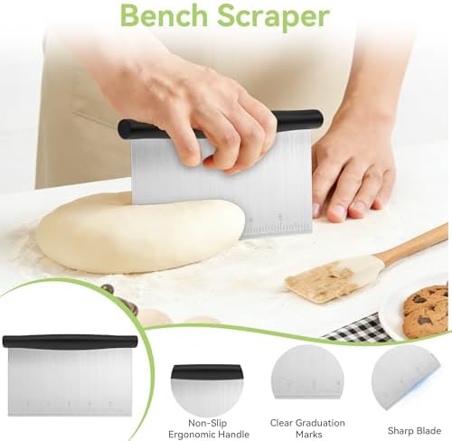 USLAI Large Pastry Blender & Bench Scraper Set, Heavy Duty, 4 Inch - Image 4