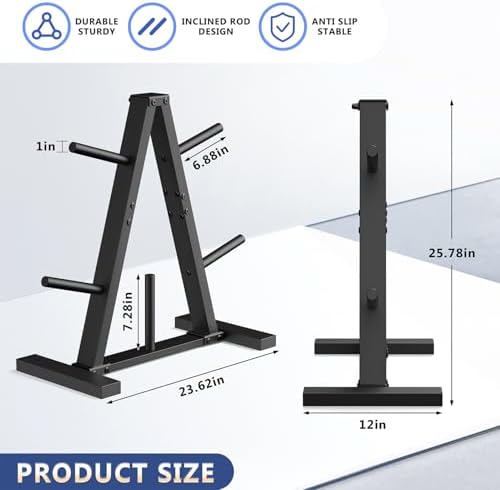 Weight Plate Rack, Weight Tree, Home Gym Storage Stand, Holds 300 lbs - Image 3