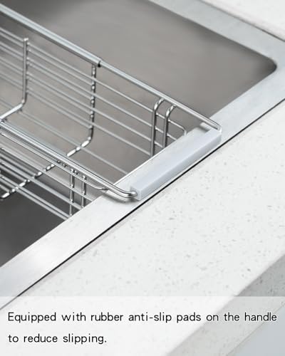 Expandable Kitchen Sink Caddy, 304 Stainless Steel Over the Sink Sponge Holder - Image 3