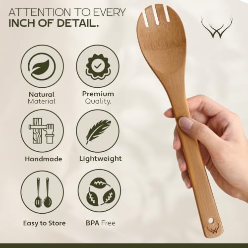 7PCS Carbonized Bamboo Wooden Spoons - Image 6