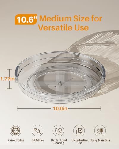 LAMU 2 Pack 10.6in Lazy Susan Organizer Turntable - Image 6