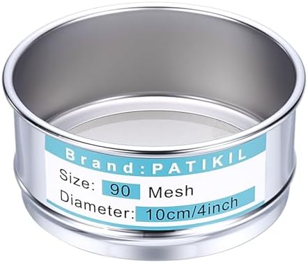 PATIKIL 90 Mesh Lab Sieve, 3.9" Diameter Sifting Screen 304 Stainless Steel by PATIKIL