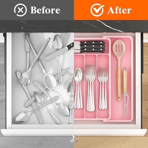 Lifewit Expandable Silverware Drawer Organizer, Kitchen Utensil Tray - Image 5