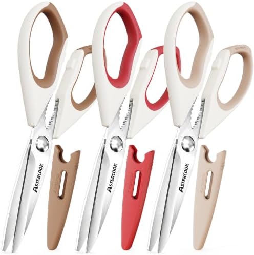 Astercook Kitchen Scissors, Vegetables and Packaging, Dishwasher Safe by Astercook