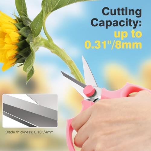 Housolution Flower Scissors, Premium Steel Pointed Pruning Shears - Image 3