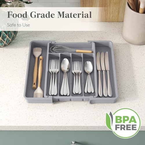 Lifewit Expandable Silverware Drawer Organizer, Kitchen Utensil Tray - Image 6