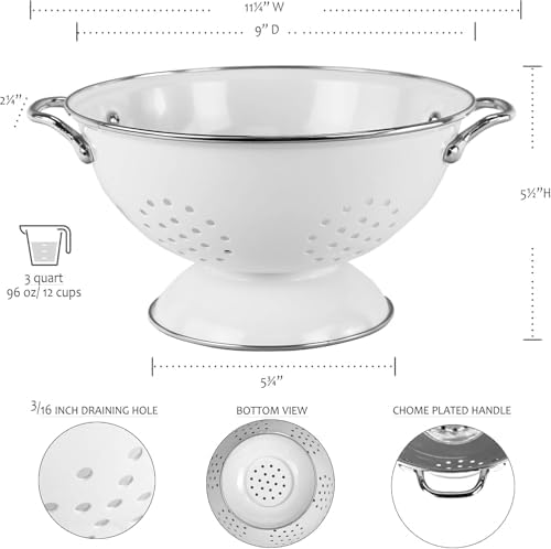 Calypso Basics by Reston Lloyd Powder Coated Enameled Colander, 3 Quart - Image 5