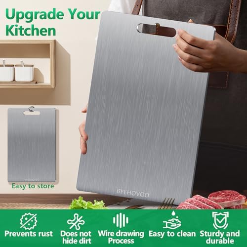 Titanium Cutting Board for Kitchen Set of 3, 100% Pure Titanium Cutting Boards - Image 6