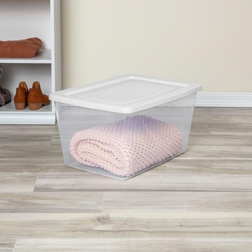 Sterilite Clear Storage Box Stackable Tote, 58 Quart - Image 3