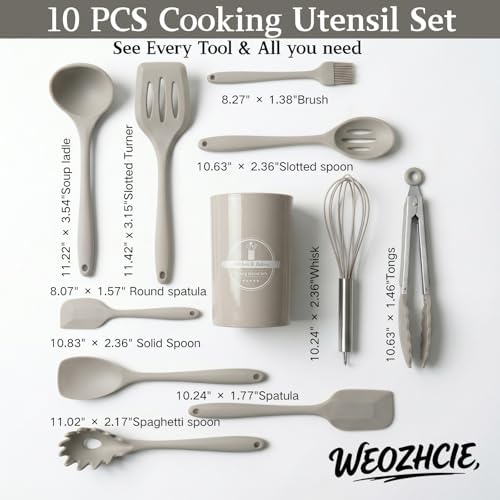 Silicone Kitchen Utensils Set, Nonstick Kitchen Utensils 446°F Heat-Resistant - Image 2