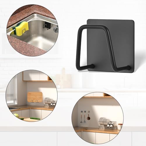 Adhesive Sponge Holder for Kitchen Sink, SUS304 Stainless Steel Scrubber Hanger - Image 6