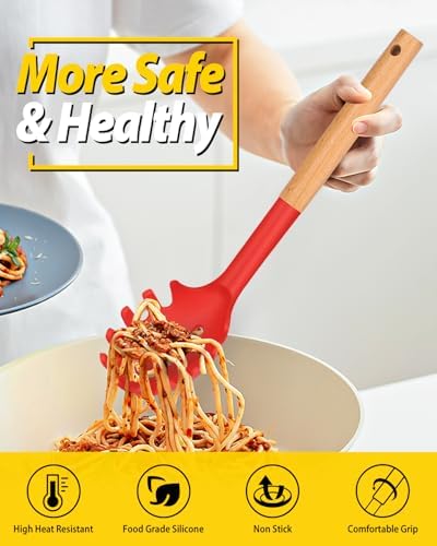 BUNDLEPRO Silicone Soup Ladle and Pasta Spoon Set - Image 3