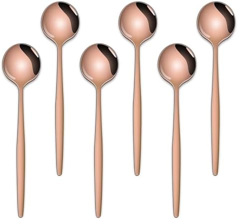 5.1Inch Stainless Steel Coffee & Tea Spoons Set, Rose Gold Teaspoon, Small by DEHOVKitchen