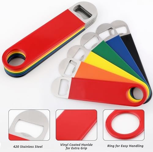 24 Pack Stainless Steel Flat Bottle Openers 7 Inch, 6 Colors Heavy Duty Bulk - Image 3