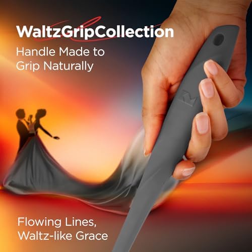 Kitchen Mama WaltzGrip Platinum Silicone Pancake Spatula Turner, Metal Gray - Image 2