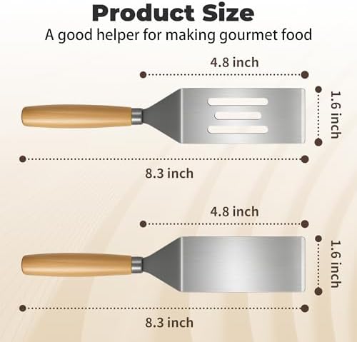 Stainless Steel Mini Spatula, Wooden Handle Small Spatula - Image 2
