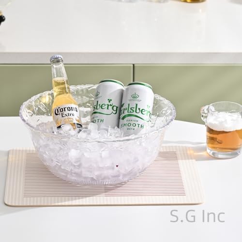 S.G Premium Quality 2 Gallon / 8 Quart Clear Plastic Punch Bowl - Image 6