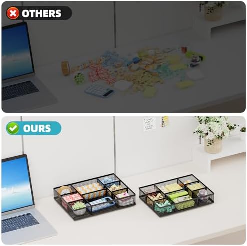 Marbrasse 2 Pack Desk Drawer Organizer, Mesh Drawer Organizer Tray - Image 7