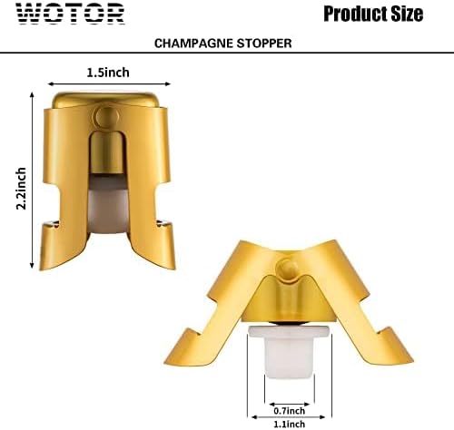 WOTOR Champagne Bottle Stoppers, Stainless Steel, 2 Pack - Image 2