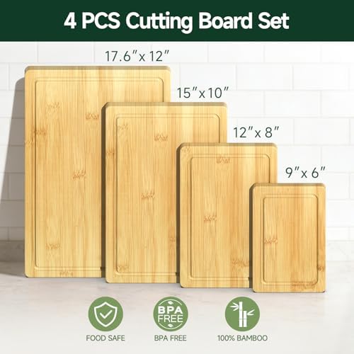 4-Piece Set Deep-Carbonized Bamboo Cutting Board - Image 2