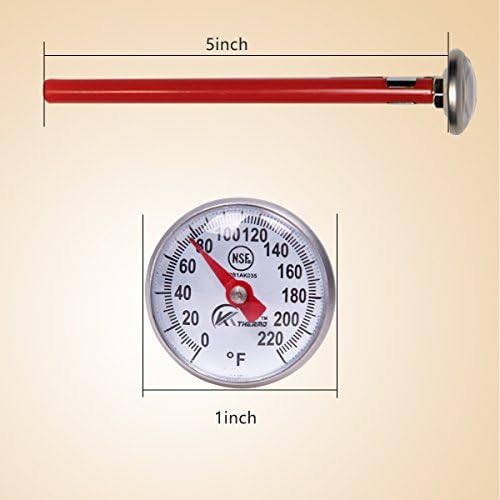 KT THERMO Instant Read 1-Inch Dial Thermometer, Chocolate Milk Foam - Image 5