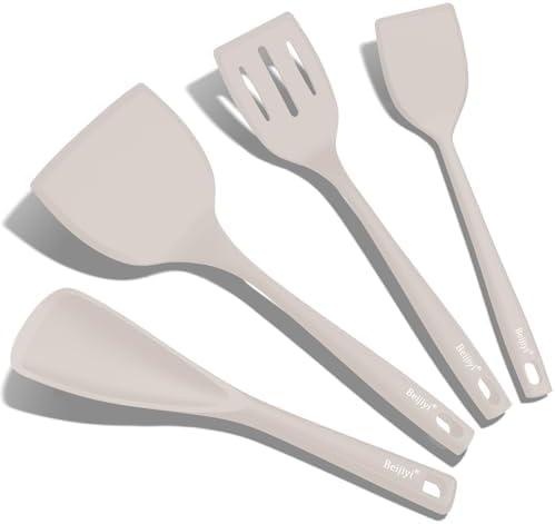 Beijiyi 4 Pack Silicone Spatula Set, High Heat Resistant, by Beijiyi