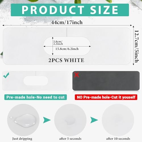 Tioncy 2 Pcs Faucet Mat Bathroom Sink Splash Guard - Image 2