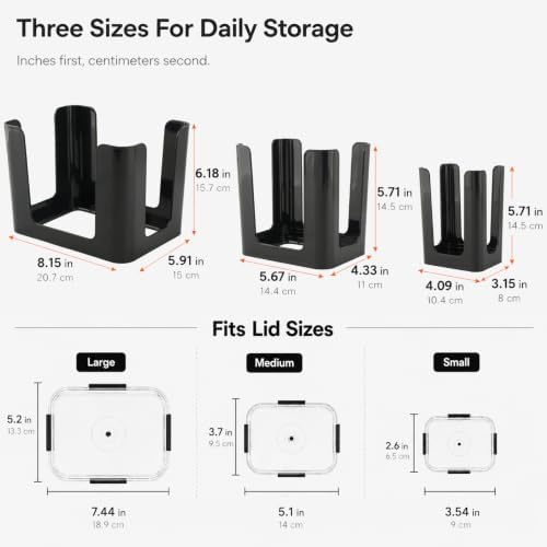 Lid Organizer for Brilliance Nap-on Lid, Fits 4.7 & 3.2 Cup, 1.3 Cup, 0.5 Cup - Image 2