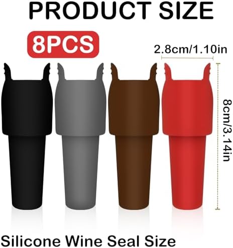 8Pcs Reusable Sparkling Wine Bottle Stoppers, Silicone Wine Seal Stoppers - Image 2