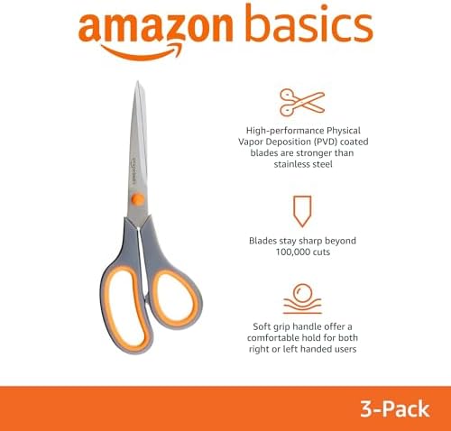 Amazon Basics Multipurpose Stainless Steel Scissors - Image 2