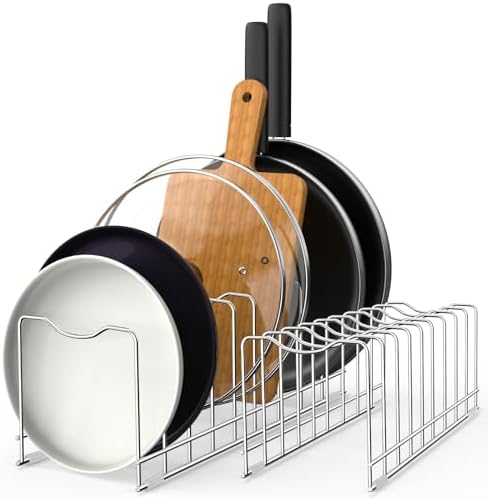 FLSEPAMB Pot Lid Organizer Pan Lid Organizer Kitchen Pot Lid Rack Suitable by FLSEPAMB