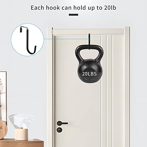 FYY Over the Door Hooks, Single-Hanger 6 Pack, Fits Doors 1 3/8" Mix - Image 4