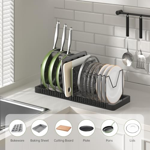PanPanPal Pots and Pans Organizer under Cabinet, Expandable Pot Lid Organizer - Image 3