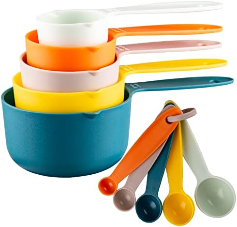 Measuring Cups and Spoons Set, 10 Piece Cute Measuring Cup Spoon Set, Plastic by Smithcraft
