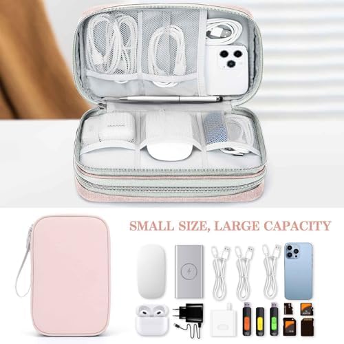 FYY Electronic Organizer, Travel Tech Pouch Bag, Light Pink - Image 6