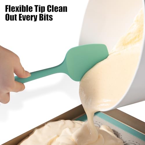 Doosu 600°F Heat Resistant Silicone Large Spoon, Aqua Sky - Image 6