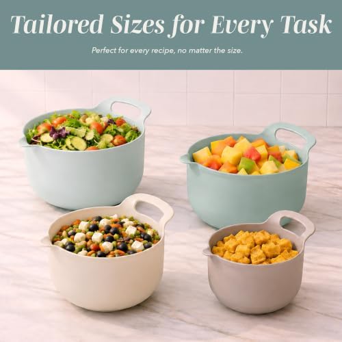 COOK WITH COLOR Nesting Plastic Mixing Bowl Set with Pour Spouts and Handles - Image 5