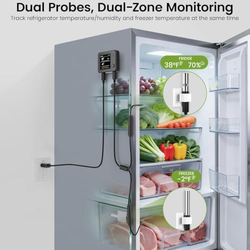 MOCREO WiFi Fridge Thermometer Hygrometer, Dual Probe, Remote Freeze Alerts - Image 4