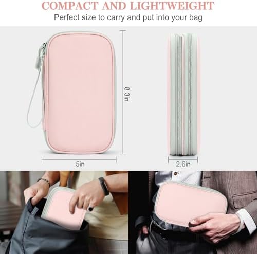 FYY Electronic Organizer, Travel Tech Pouch Bag, Light Pink - Image 2