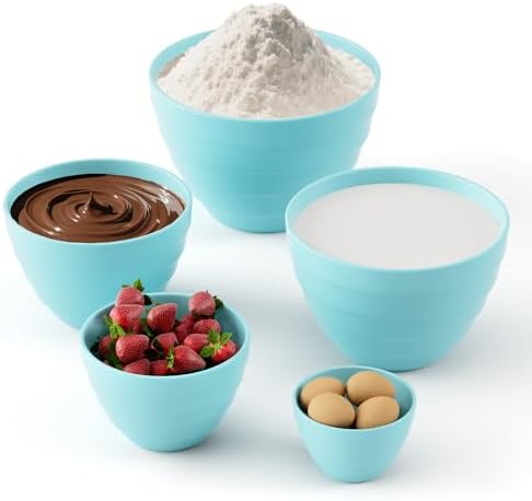 TP Mixing Bowls with Lids, 10-Piece Nesting Melamine Bowls Set - Image 2