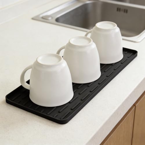 Silicone Coffee Mat 16 x 7 in Classic Black by SCYFREID