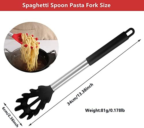 Silicone Pasta Fork, Spaghetti Spoon Kitchen High Heat Resistant Noodle Spoon - Image 2