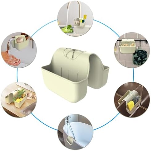 Sponge Holder for Kitchen Sink, Silicone Sink Saddle Caddy Organizer Rack - Image 5